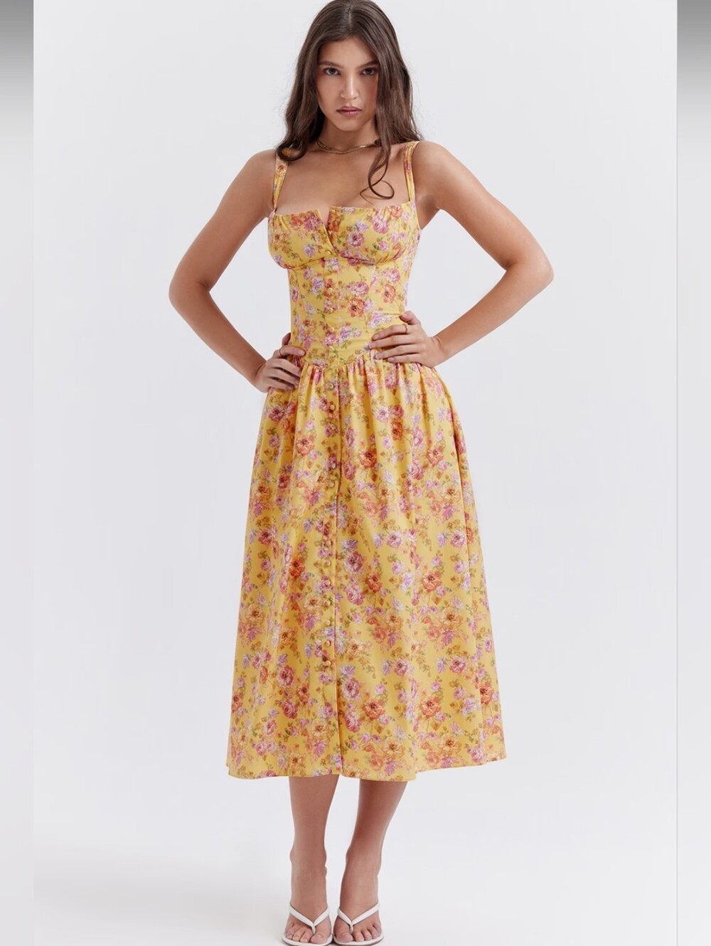 House of CB Tatiana Butter Print Midi Sundress - Picture 2 of 5